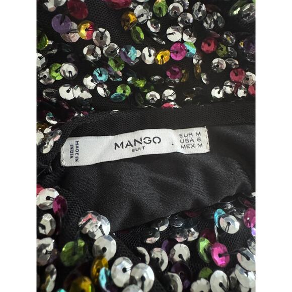 MANGO Long Sleeve Rainbow Sequin Dress SIZE 6 - Picture 4 of 5
